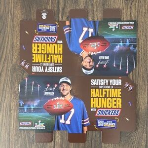 Super Bowl LX - Josh Allen Buffalo Bills SNICKERS Half Time Foldable Display 22”